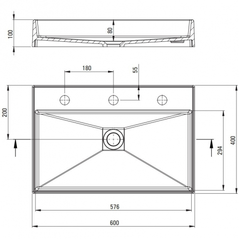Lavoar pe blat Deante Correo alb 40x60cm [6]
