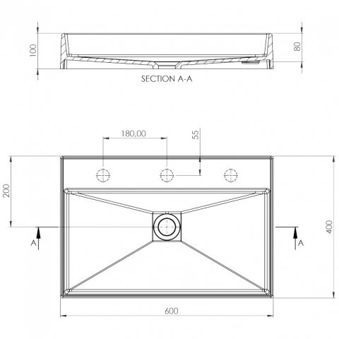 Lavoar pe blat Deante Correo antracit-metalic 40x60cm [4]