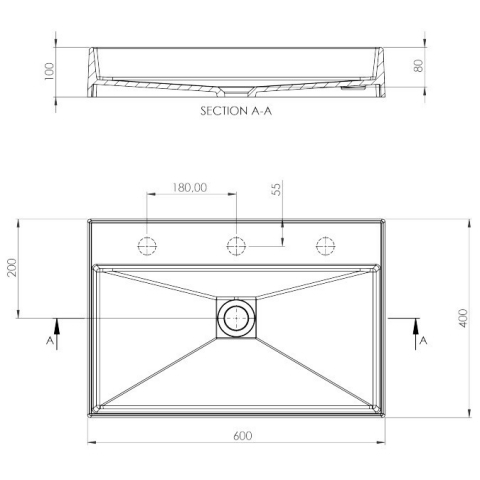 Lavoar pe blat Deante Correo negru-mat 40x60cm [4]