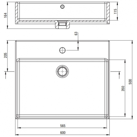 Lavoar pe blat Deante Temisto alb 50x60cm [4]