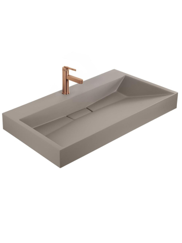 Lavoar compozit Rea Goya Taupe mat 100cm pe blat dreptunghiular [7]