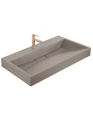 Lavoar compozit Rea Goya Taupe mat 100cm pe blat dreptunghiular [6]