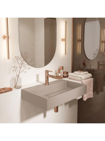 Lavoar compozit Rea Goya Taupe mat 500x370mm montaj blat sau perete [3]