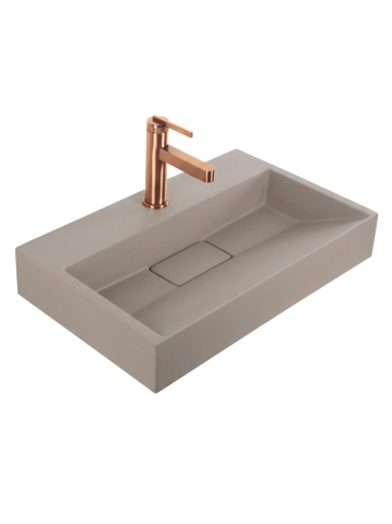 Lavoar compozit Rea Goya Taupe mat 500x370mm montaj blat sau perete [7]