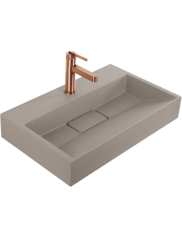 Lavoar compozit Rea Goya Taupe mat 600x370x140mm montaj blat perete [10]