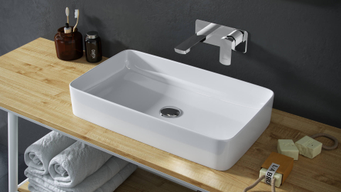 Lavoar pe blat Excellent Cori 61 61x36 cm dreptunghiular alb lucios [1]