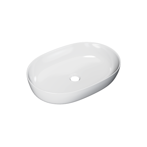 Obiecte Sanitare - Lavoar pe blat Excellent Jima 61x41 cm oval alb lucios