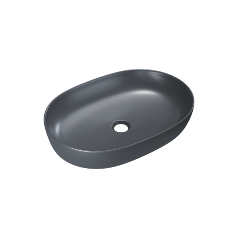 Lavoare - Lavoar pe blat Excellent Jima 61x41 cm oval grafit mat