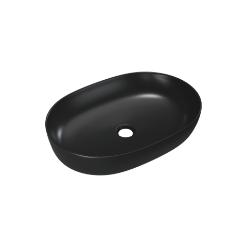 Lavoare - Lavoar pe blat Excellent Jima 61x41 cm oval negru mat