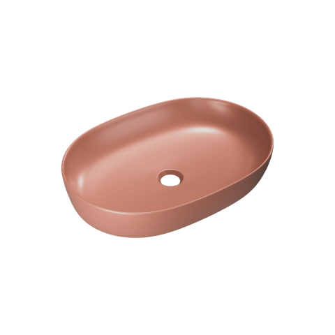 Lavoare - Lavoar de blat Excellent Jima 61x41 cm oval terracotta mat