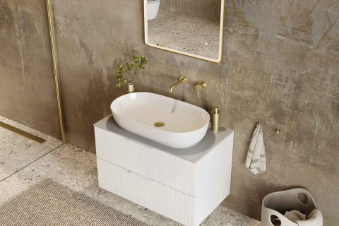 Lavoar pe blat Excellent Jima 71x41 cm oval alb lucios [1]