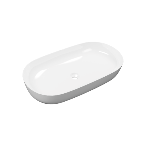 Lavoare - Lavoar pe blat Excellent Jima 71x41 cm oval alb lucios