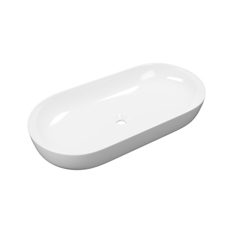 Lavoare - Lavoar supracontor Excellent Jima 82x41 cm oval alb lucios