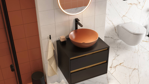 Lavoar de blat Excellent Luqa 40 cm rotund terracotta mat [2]
