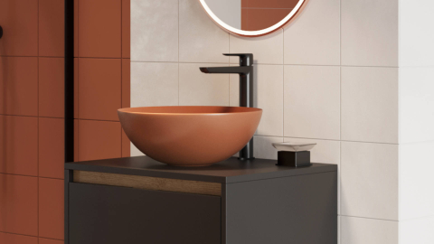 Lavoar de blat Excellent Luqa 40 cm rotund terracotta mat [1]