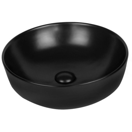 Obiecte Sanitare - Lavoar pe blat, Fluminia, Amereta, rotund, diametru 41,5 cm, negru mat