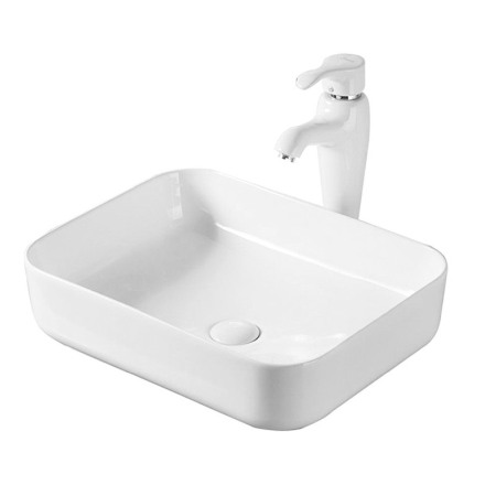 Obiecte Sanitare - Lavoar pe blat, Fluminia, Arno, 48.5 x 39 cm, alb