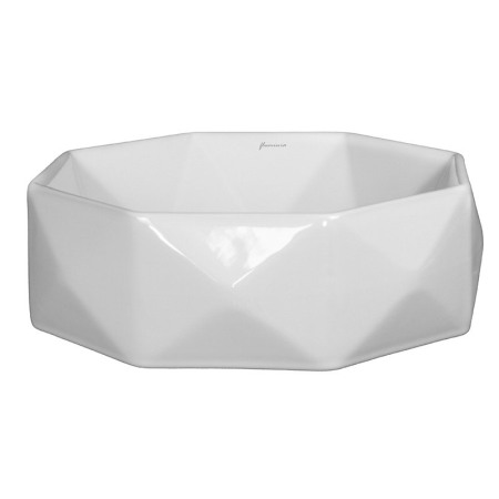 Lavoar pe blat Fluminia, Briliant, octogonal, 41.5 x 41.5 cm, alb [2]