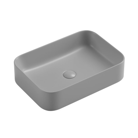 Obiecte Sanitare - Lavoar pe blat Fluminia, Capri 55 Art Basin, dreptunghiular, 55 x 38 cm, gri deschis