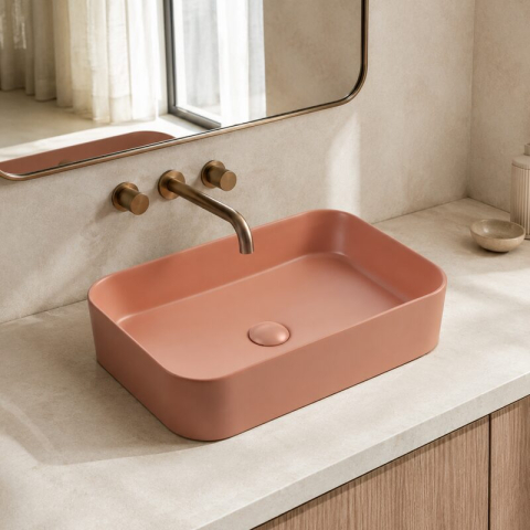 Lavoar pe blat Fluminia, Capri 55 Art Basin, dreptunghiular, 55 x 38 cm, mattone [1]
