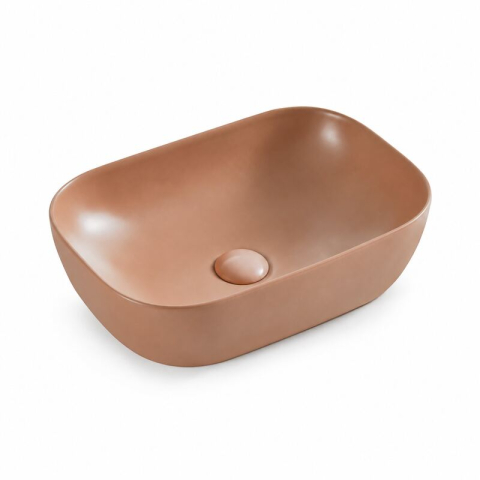 Obiecte Sanitare - Lavoar pe blat Fluminia, Crius, dreptunghiular, 45,5 x 32 cm, mattone