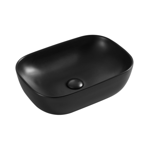 Obiecte Sanitare - Lavoar pe blat Fluminia, Crius, dreptunghiular, 45,5 x 32 cm, negru mat