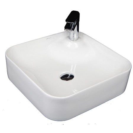 Obiecte Sanitare - Lavoar pe blat Fluminia, Dionis, patrat, 42.5 x 42.5 cm, alb