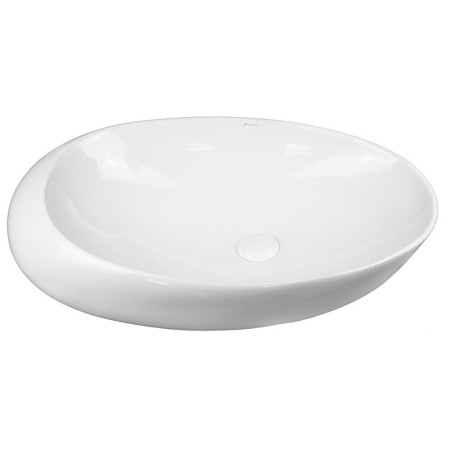 Obiecte Sanitare - Lavoar pe blat, Fluminia, Egg Maxi, oval, 66 x 46 cm, alb
