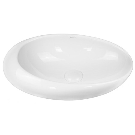 Obiecte Sanitare - Lavoar pe blat Fluminia, Egg, oval, 49 x 31 cm, alb