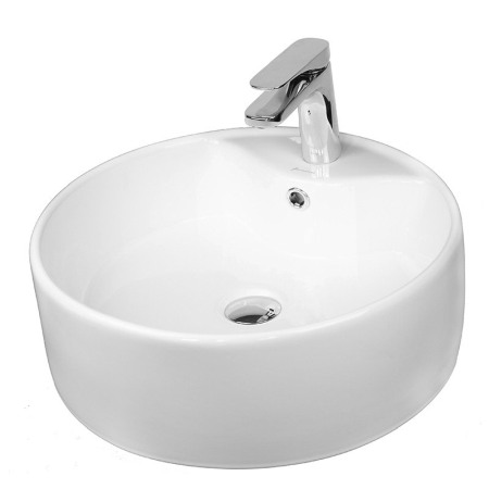 Obiecte Sanitare - Lavoar pe blat Fluminia, Ibiza Grande New, alb, 46.5 x 46.5 cm