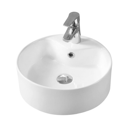 Obiecte Sanitare - Lavoar pe blat Fluminia, Ibiza New, rotund, diametru 40.5 cm, alb