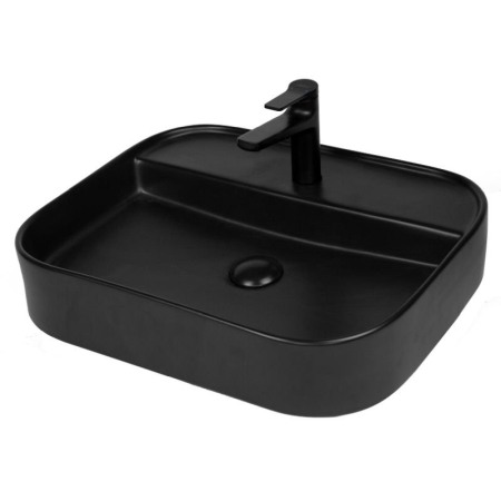 Obiecte Sanitare - Lavoar pe blat, Fluminia, Juno-55MB, dreptunghiular, 55 x 45 cm, negru mat