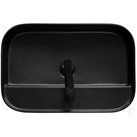 Lavoar pe blat, Fluminia, Juno-65MB, dreptunghiular, 65 x 45 cm, negru mat [2]