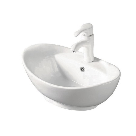 Obiecte Sanitare - Lavoar pe blat Fluminia, Loira New, alb, 59 x 39 cm