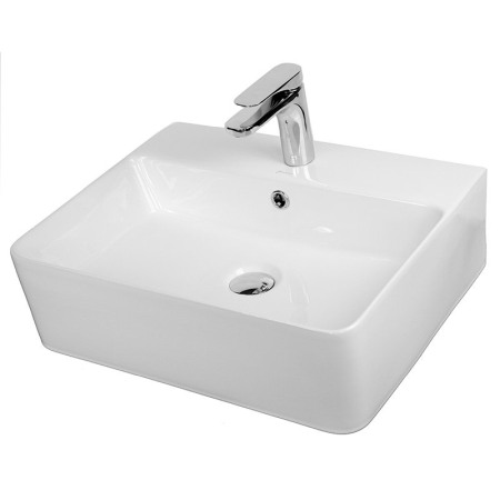 Obiecte Sanitare - Lavoar pe blat Fluminia, Mercur, 46 cm, dreptunghiular, 46 x 42cm, alb