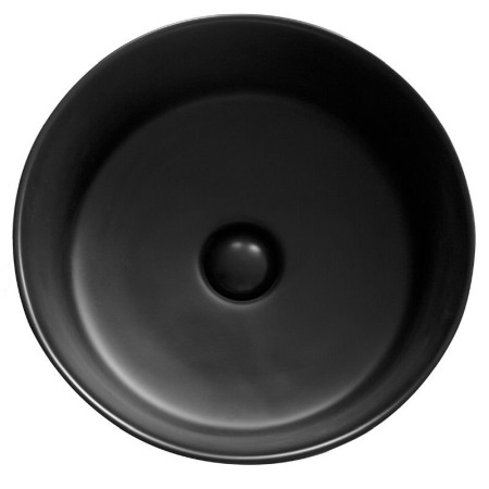Lavoar pe blat, Fluminia, My Black Circle, rotund, diametru 41 cm, cu ventil, negru mat [2]