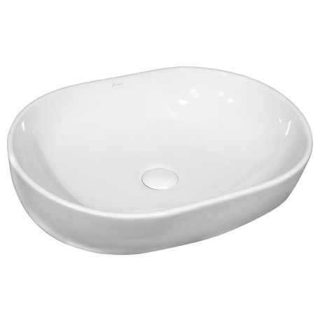 Lavoare pe blat - Lavoar pe blat Fluminia, Odera, oval, 60 x 40 cm, alb
