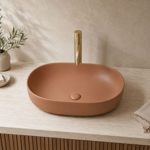 Lavoar pe blat Fluminia, Odera, oval, 60 x 41.5 cm, mattone [1]