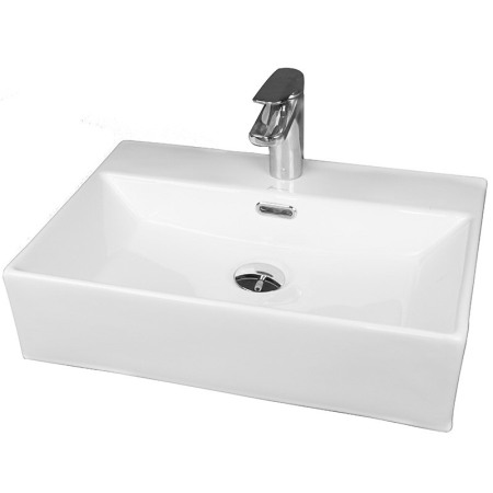 Obiecte Sanitare - Lavoar pe blat Fluminia, Pluto, 50, dreptunghiular, 50 x 35,5 cm, alb