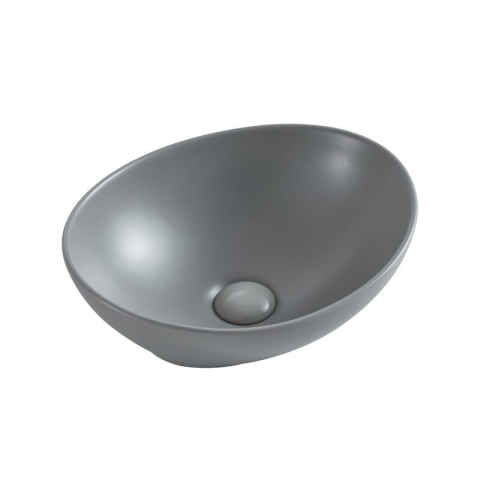 Obiecte Sanitare - Lavoar pe blat Fluminia, Rio, oval, 41 x 33 cm, gri închis