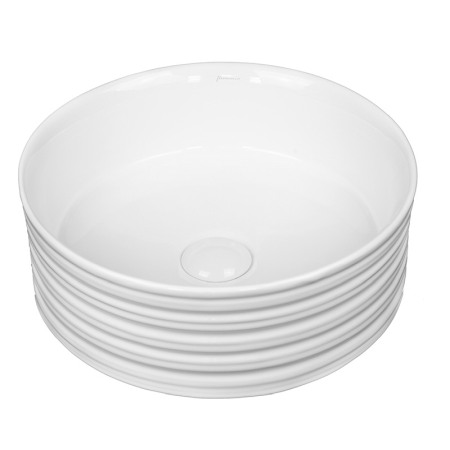 Obiecte Sanitare - Lavoar pe blat Fluminia, Theia, rotund, diametru 38.5 cm, alb