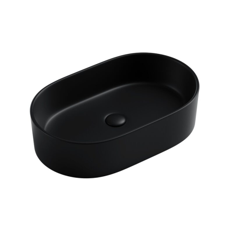 Obiecte Sanitare - Lavoar pe blat Fluminia, Tisa, 56 x 35 cm, negru mat