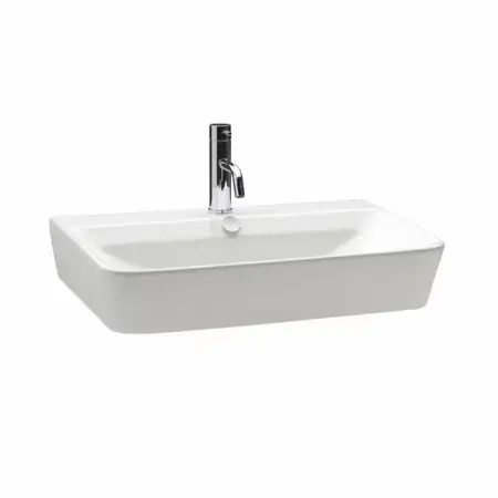 Lavoar pe blat Gala Emma Square dreptunghiular alb lucios 65 cm [1]