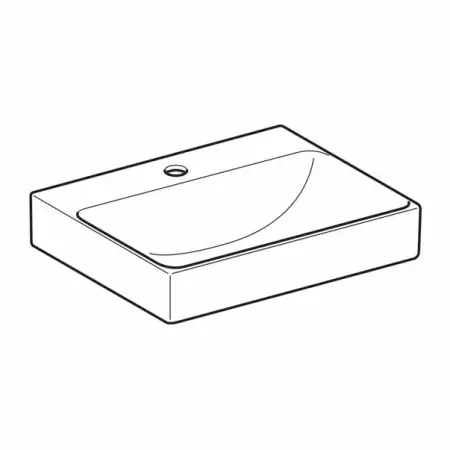 Lavoar pe blat Geberit One 50 cm alb KeraTect cu orificiu baterie [4]