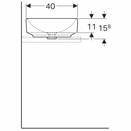 Lavoar pe blat Geberit Variform eliptic fara preaplin 55x40 cm [4]