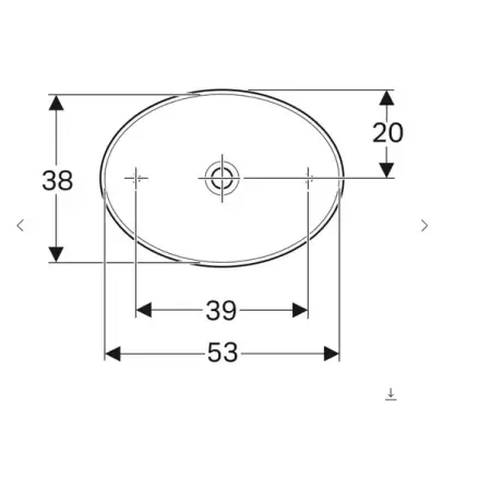 Lavoar pe blat Geberit Variform oval fara preaplin 55x40 cm [3]