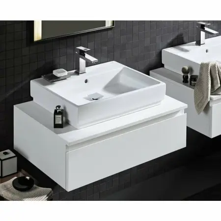 Lavoar pe blat Grohe Cube Ceramic cu PureGuard 50x49 cm [4]