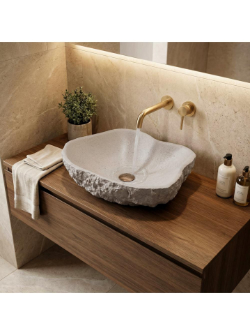 Obiecte Sanitare - Lavoar pe blat Isla Beige