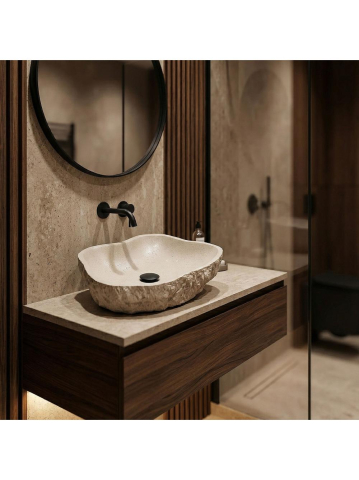 Lavoar pe blat Isla Warm Beige [8]