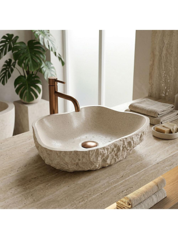 Lavoar pe blat Isla Warm Beige [5]